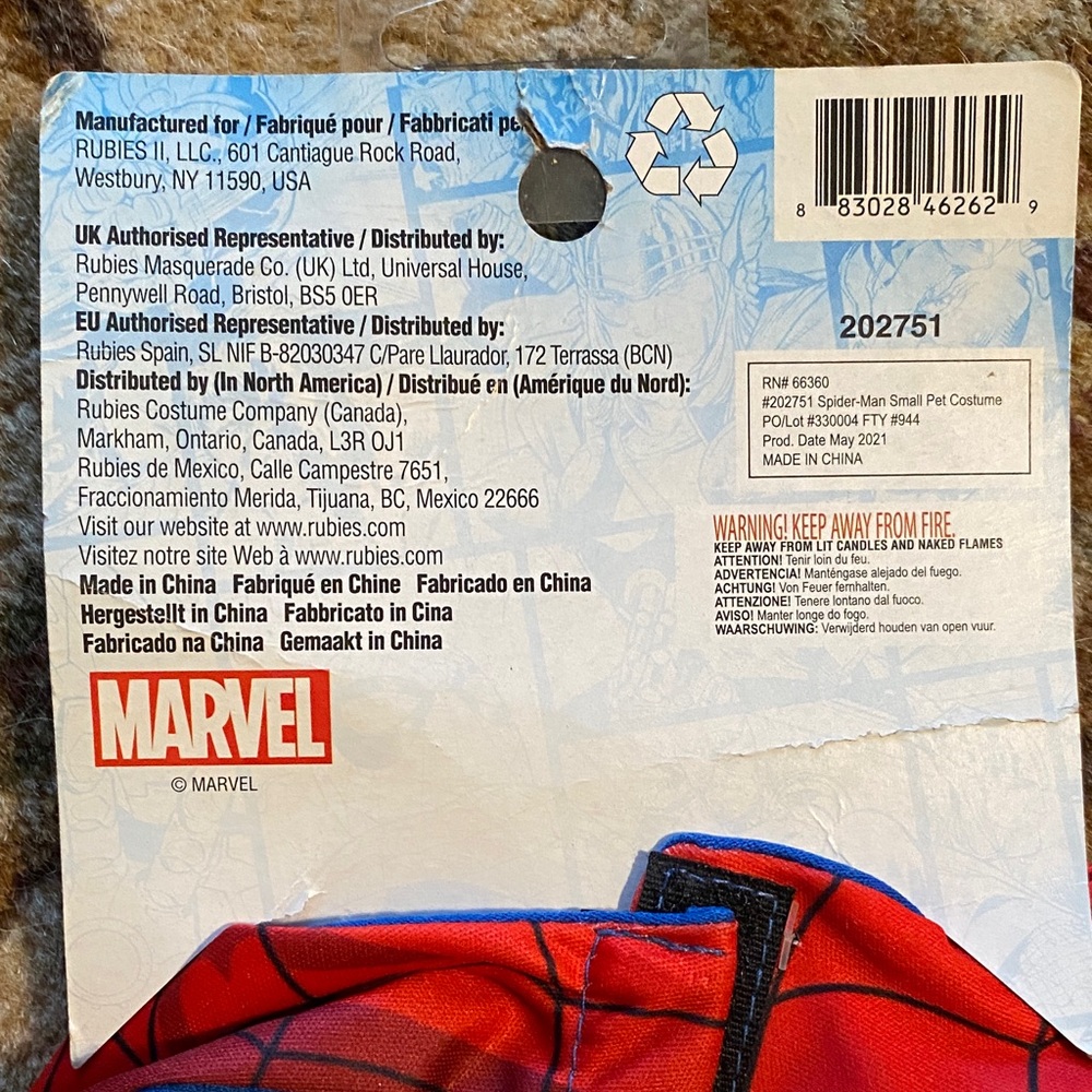 Marvel Spider-Man Kids Costume - Vibrant Red and Blue pet costume - Picture 4 of 8